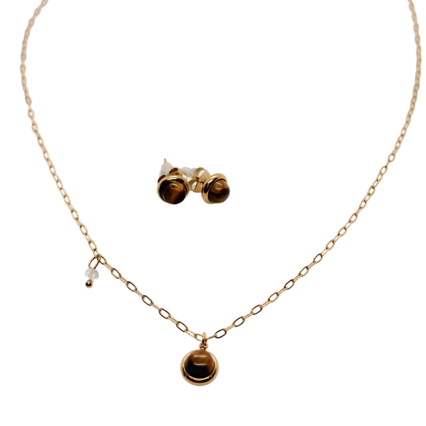 Pack Castaña – Pendientes + Collar